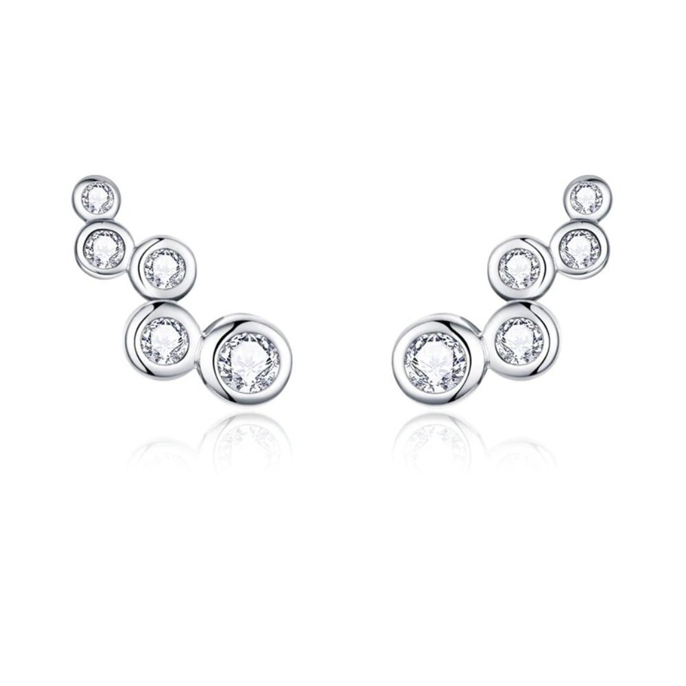 💝  Unique 925 Silver Plated White CZ Stud Earrings For Women, FB16FA1167